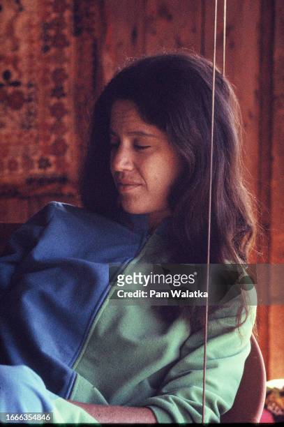 Portrait of massage therapist and movement group leader Mary Ellen Klee at the Esalen Institute, Big Sur, California, 1969. The institute was founded...