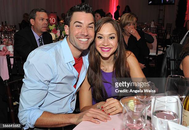 Singers Ace Young and Diana DeGarmo attend Jane Seymour's 3rd annual Open Hearts Foundation celebration at a private residence on April 13, 2013 in...