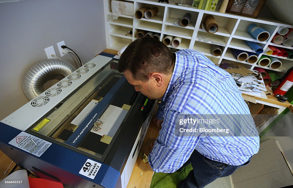 Mike Caldwell, of Casascius, prints holograms for Bitcoins that he... News Photo Getty Images