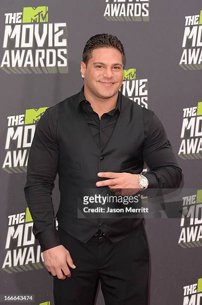 Personality Ronnie Ortiz-Magro arrives at the 2013 MTV Movie Awards at Sony Pictures Studios on April 14, 2013 in Culver City, California.