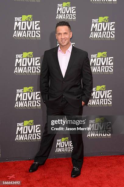 Personality Mike "The Situation" Sorrentino arrives at the 2013 MTV Movie Awards at Sony Pictures Studios on April 14, 2013 in Culver City,...