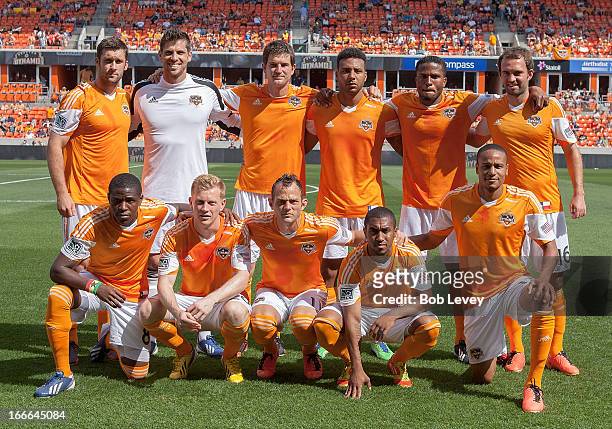 Houston Dynamo team photo before playing the Chicago Fire at BBVA Compass Stadium on April 14, 2013 in Houston, Texas. Houston's 2-1 win was their...