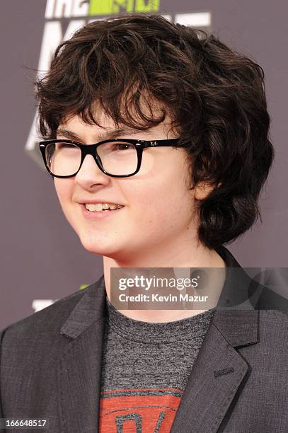 Actor Jared Gilman arrives at the 2013 MTV Movie Awards at Sony Pictures Studios on April 14, 2013 in Culver City, California.