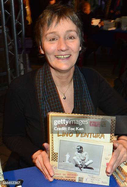 Clelia Ventura daughter of actor Lino Ventura attends the 'Journees Nationales du Livre et du Vin 2013' At Bouvet Ladurey Cellars on April 14, 2013...