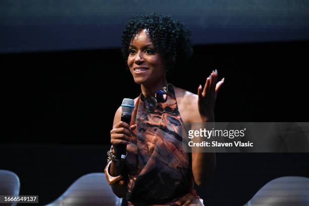 Director Nailah Jefferson speaks onstage during the New York Screening of Donyale Luna: Supermodel on September 07, 2023 in New York City.