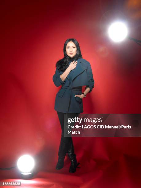 Actor Zhang Ziyi is photographed for Paris Match on February 4, 2013 in Paris, France.