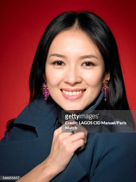 Actor Zhang Ziyi is photographed for Paris Match on February 4, 2013 in Paris, France.