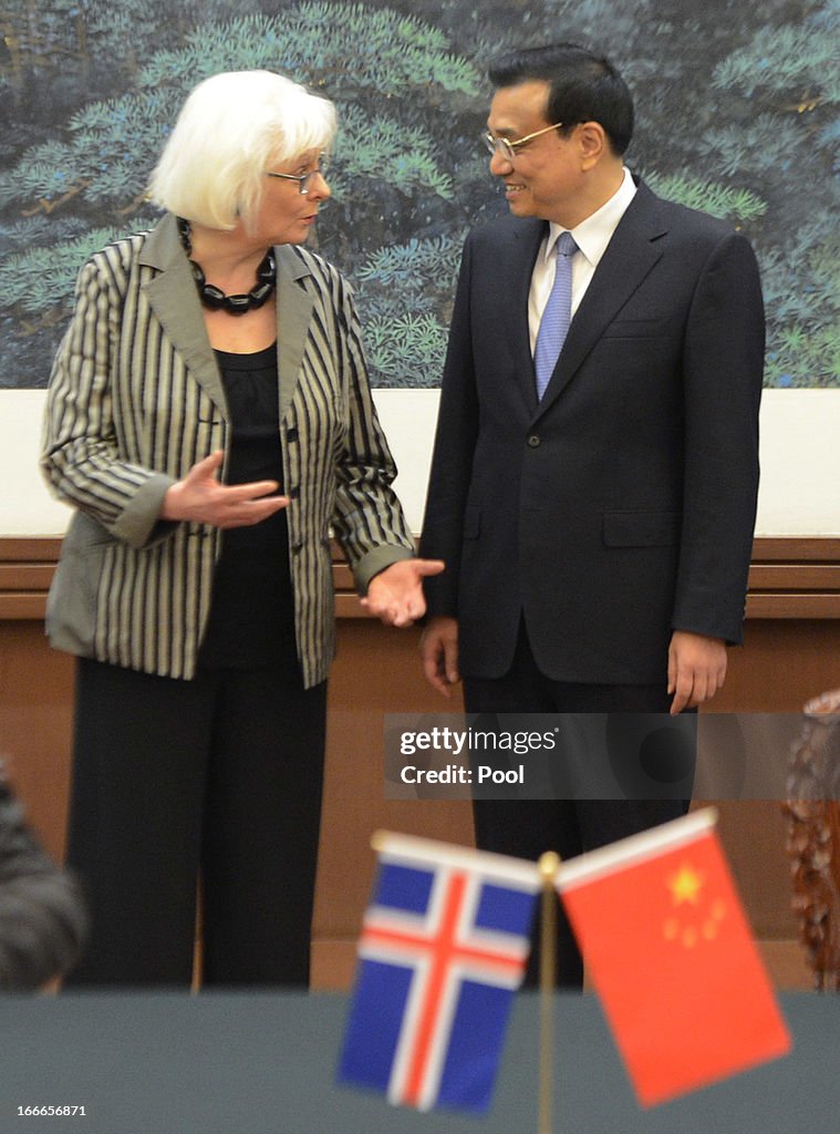 Prime Minister Of Iceland Johanna Sigurdardottir Visits China