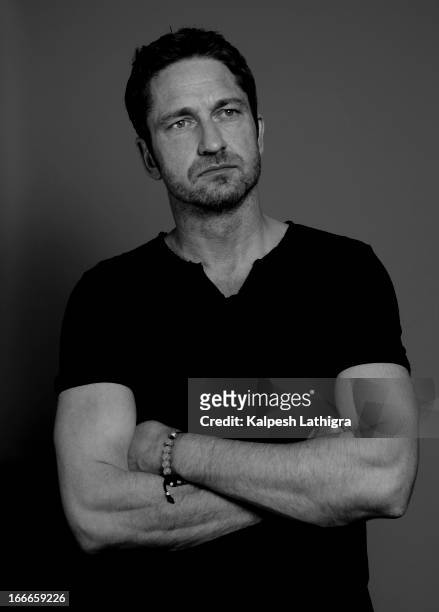 Actor Gerard Butler is photographed for the Independent on April 13, 2013 in London, England.
