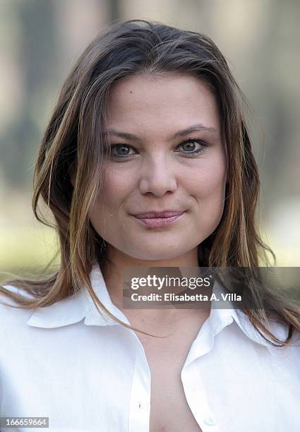 Actress Carolina Fachinetti attends "Razza Bastarda" photocall at Villa Borghese on April 15, 2013 in Rome, Italy.