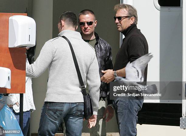 Kevin Costner is seen filming 'Three Days To Kill' on April 15, 2013 in Belgrade, Serbia.
