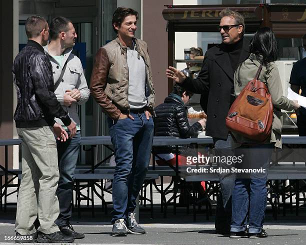 Kevin Costner is seen filming 'Three Days To Kill' on April 15, 2013 in Belgrade, Serbia.