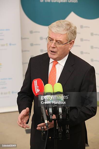 In this handout image provided by the Dept of the Taoiseach, Tanaiste, Eamon Gilmore attends the Hunger, Nutrition, Climate ,Justice Conference on...