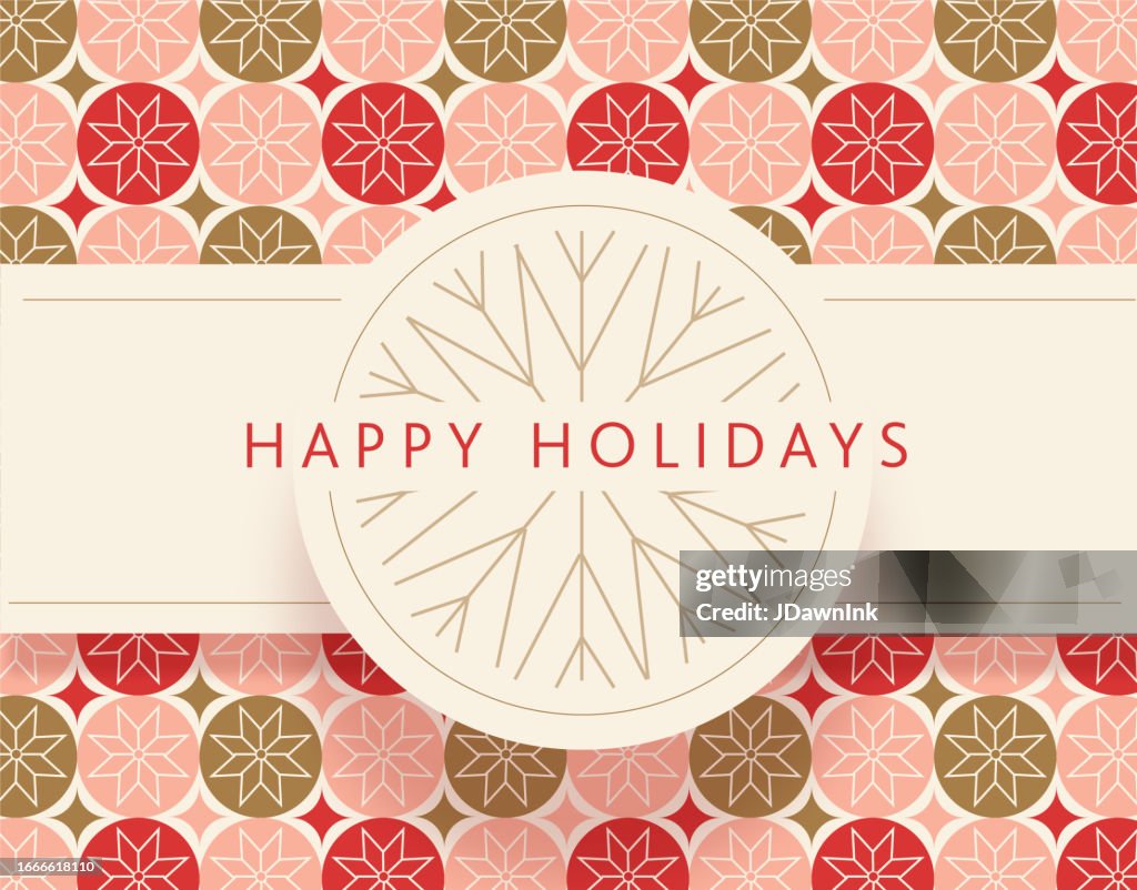Abstract Rounded Holiday Vector Happy Holidays Greeting Abstract Geometric Circle Pattern Greeting Card ...