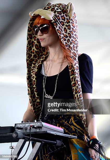 Claire Boucheraka Grimes performs as part of the 2013 Coachella Valley Music & Arts Festival at the Empire Polo Field on April 14, 2013 in Indio,...