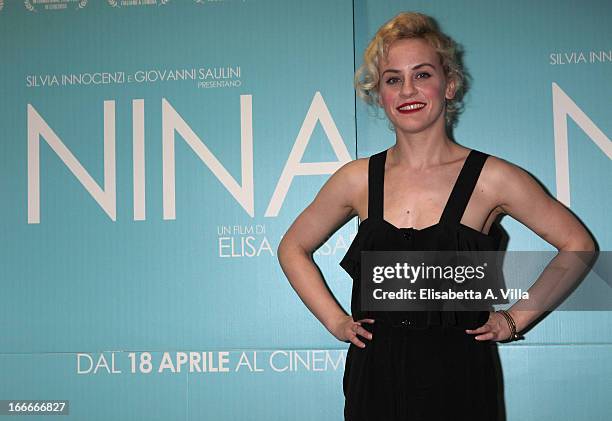 Actress Marina Rocco attends 'Nina' premiere at Cinema Barberini on April 15, 2013 in Rome, Italy.