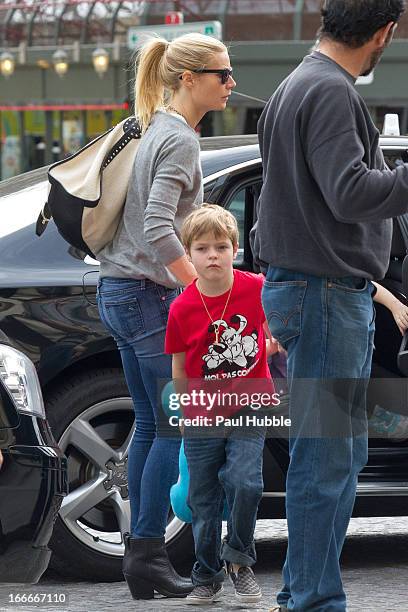 Actress Gwyneth Paltrow and her son Moses Martin are seen arriving at the 'Gare du Nord' station on April 15, 2013 in Paris, France. 2
