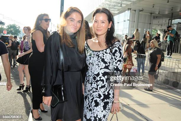 Kristen Alfano and Nelli Kim attend Carolina Herrera Spring/Summer 2024 Fashion Show at The Whitney Museum of American Art on September 12, 2023 in...