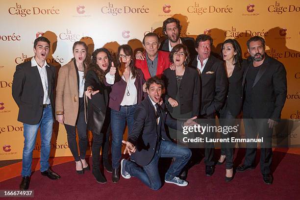 Director Ruben Alves poses with actors Alex Alves Pereira, Alice Isaaz, Barbara Cabrita, Chantal Lauby, Roland Giraud, Lannick Gautry, Rita Blanco,...