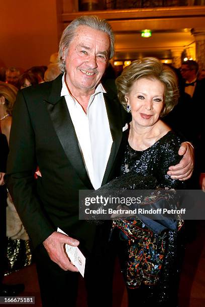 Alain Delon and Great Mecene of French school of dance Lily Safra attend Tricentenary of the French dance school, AROP Gala, at Opera Garnier on...