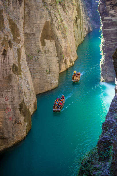 CHN: Tourists Enjoy Boat Rides In Pingshan Grand Canyon In Enshi