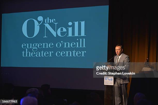 Actor Kevin Spacey speaks onstage at the 13th annual Monte Cristo Awards at The Edison Ballroom on April 15, 2013 in New York City.