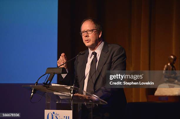 Filmmaker Ric Burns speaks onstage at the 13th annual Monte Cristo Awards at The Edison Ballroom on April 15, 2013 in New York City.