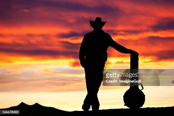 country musiker silhouette - country and western music stock-fotos und bilder