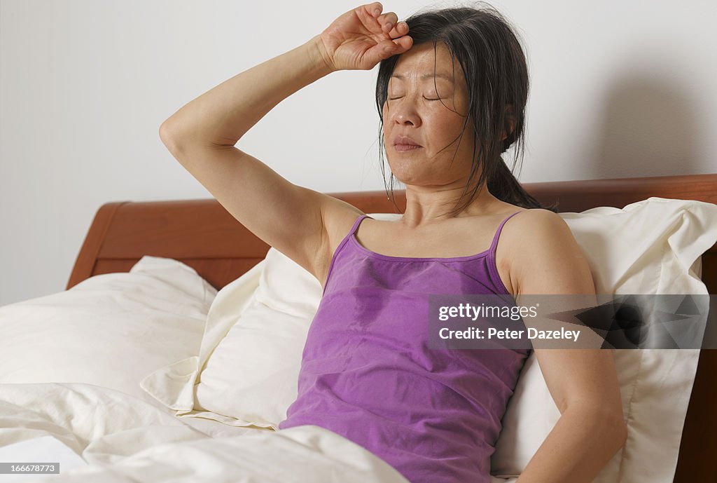 Woman having night sweats