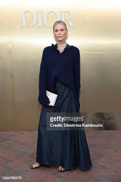 Charlize Theron attends as Dior and Jean-Michel Othoniel Present J'adore As Seen By Jean-Michel Othoniel at Brooklyn Botanic Gardens on September 07,...