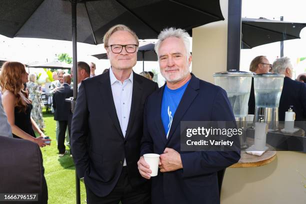 Lawrence O'Donnell and Bradley Whitford at The Creative Coalition's Humanitarian Awards Benefit Luncheon held at the La Peer Hotel on September 14,...