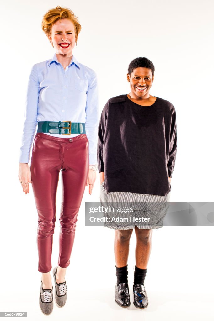 A young guy and girl on a white backdrop