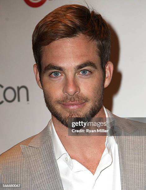 Actor Chris Pine attends the CinemaCon 2013 Off and Running: Gala Opening Night Presentation by Paramount Pictures at Caesars Palace during...