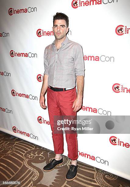 Actor Zachary Quinto attends the CinemaCon 2013 Off and Running: Gala Opening Night Presentation by Paramount Pictures at Caesars Palace during...
