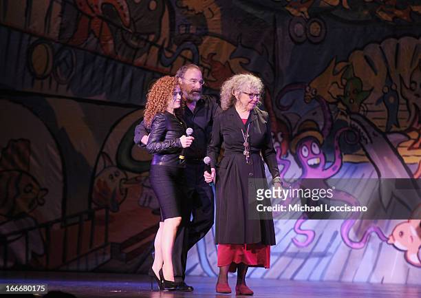 Actress Bernadette Peters, actor/honoree Mandy Patinkin and his wife Kathryn Grody attend the 2013 National Dance Institute Gala's "Big Easy...