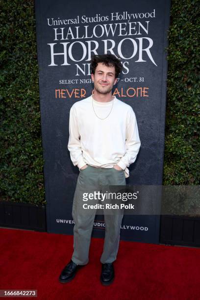 Dylan Minnette attends the Opening Night Celebration of Halloween Horror Nights at Universal Studios Hollywood on September 07, 2023 in Universal...