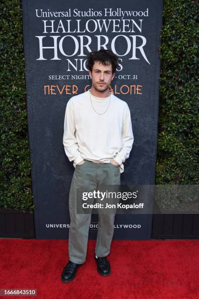 Dylan Minnette attends the Opening Night Celebration of Halloween Horror Nights at Universal Studios Hollywood on September 07, 2023 in Universal...