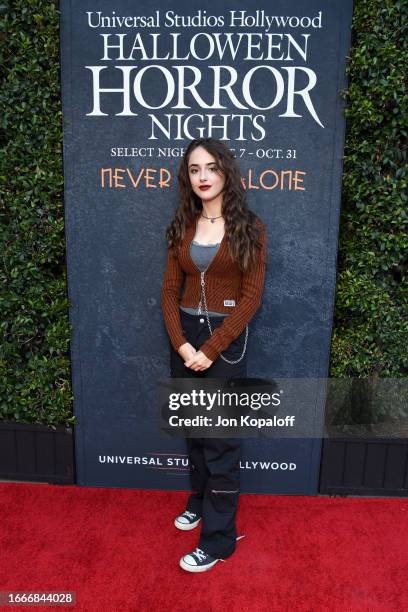 Julia Butters attends the Opening Night Celebration of Halloween Horror Nights at Universal Studios Hollywood on September 07, 2023 in Universal...