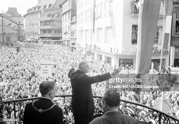 Official Visit Of Charles De Gaulle In Germany. Bonn - 6 septembre 1962 - A l'occasion de sa visite officielle, le président Charles DE GAULLE sur le...