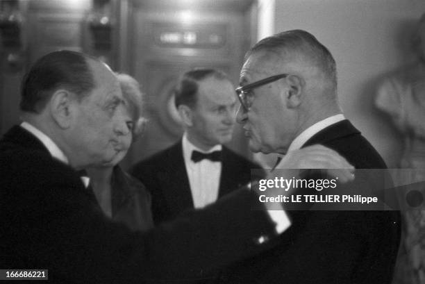 Gala At Paris Opera For The First Of The Film 'La Fayette' By Jean Dréville. 1962, le 9 février, un gala est donné à l'opéra de Paris à l'occasion de...