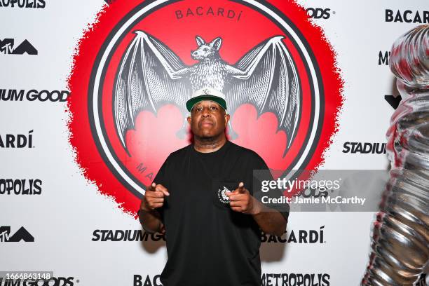 Premier attends the opening of BACARDÍ Vintage: Celebrating 50 Years of Hip-Hop with MTV, styled by Metropolis and Stadium Goods on September 07,...