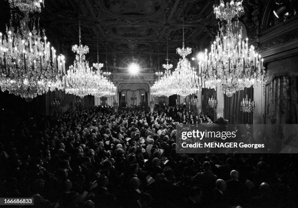 Press Conference Of General Charles De Gaulle At The Elysee In September 1965. France, Paris, 9 septembre 1965, Au palais de l'Élysée, le général...