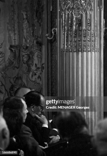 Press Conference Of General Charles De Gaulle At The Elysee In September 1965. France, Paris, 9 septembre 1965, Au palais de l'Élysée, le général...