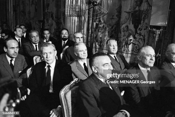 Press Conference Of General Charles De Gaulle At The Elysee In July 1964. France, Paris, 22 juillet 1964, Au palais de l'Élysée, le général Charles...