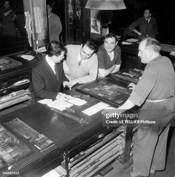 Rendezvous With Pierre Gascar. A Paris, le journaliste et écrivain Pierre GASCAR, prix Goncourt 1953 pour son livre 'Les bêtes' aux éditions...