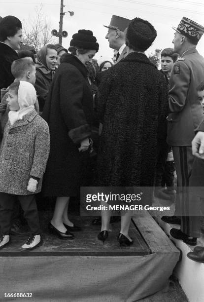 Charles De Gaulle At Naval School In Brest. Brest - 17 février 1965 - Lors d'une visite à l'école militaire navale, le général Charles DE GAULLE de...