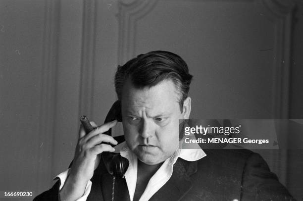 Rendezvous With Orson Welles In Paris In 1958. Juin 1958 Paris, portrait d' Orson WELLES lors d'un déjeuner. Il est à Paris pour le tournage du film...