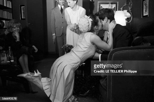Jacques Ourevitch Marries Patricia Coquatrix. Le 02 mai 1965, à Paris, Patricia COQUATRIK embrassant le journaliste et homme de radio, Jacques...