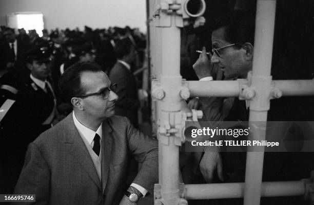 Trial Of The Mafia. Les 8 novembre 1967 dans la salle de gymnastique d'une école à Catanzaro, en Calabre, en Italie, cent huit siciliens appartenant...