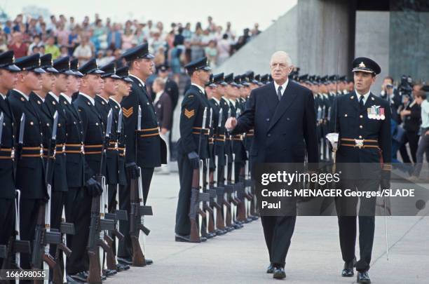 Official Visit Of General Charles De Gaulle To Canada For The Exhibition Of 1967. Au Canada, le 25 juillet 1967, le Général Charles DE GAULLE,...